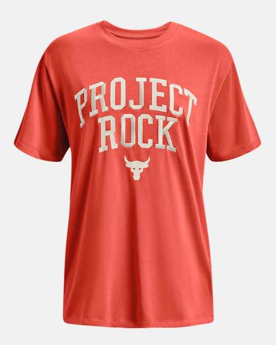 Women's Project Rock Heavyweight Campus T-Shirt, Orange, pdpMainDesktop image number 4